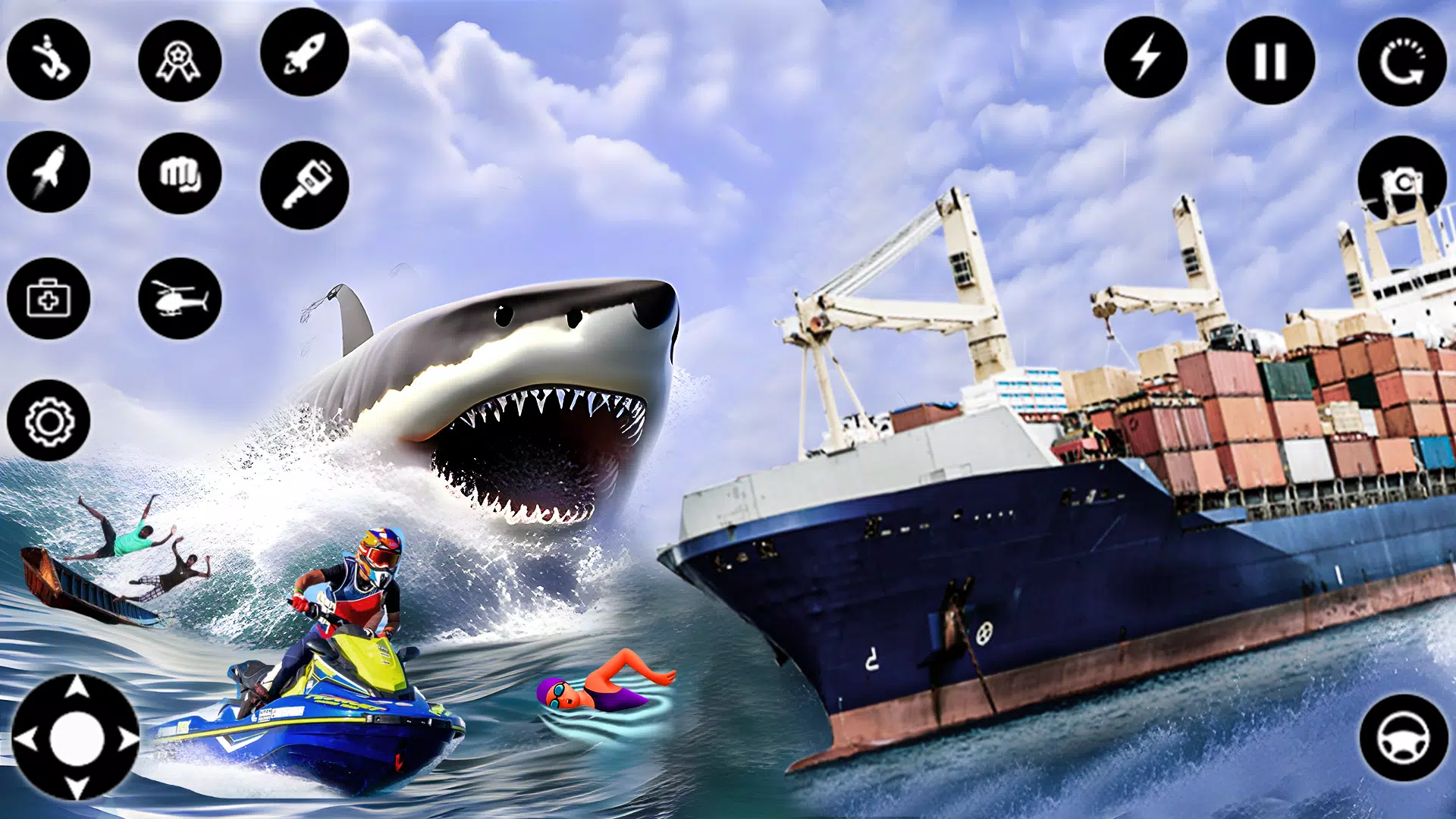 Shark Attack Games Offline スクリーンショット 1