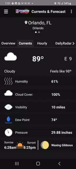 News 6 Pinpoint Weather - WKMG ဖန်သားပြင်ဓာတ်ပုံ 2