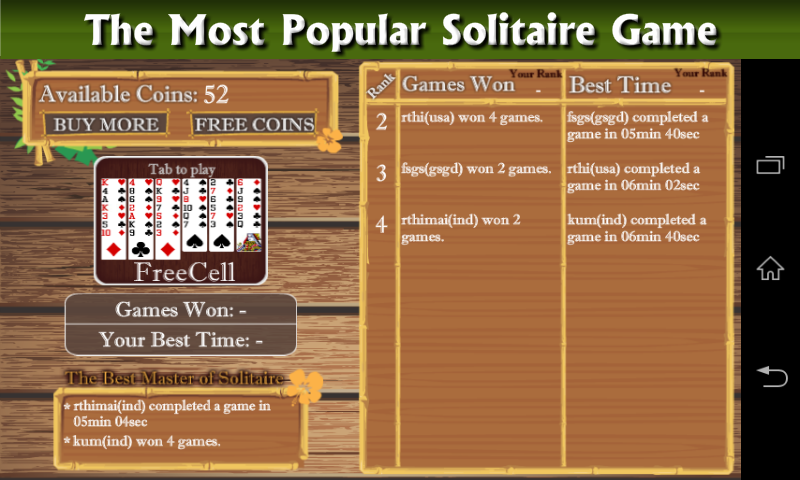 Freecell Patience Solitaire 螢幕截圖 0