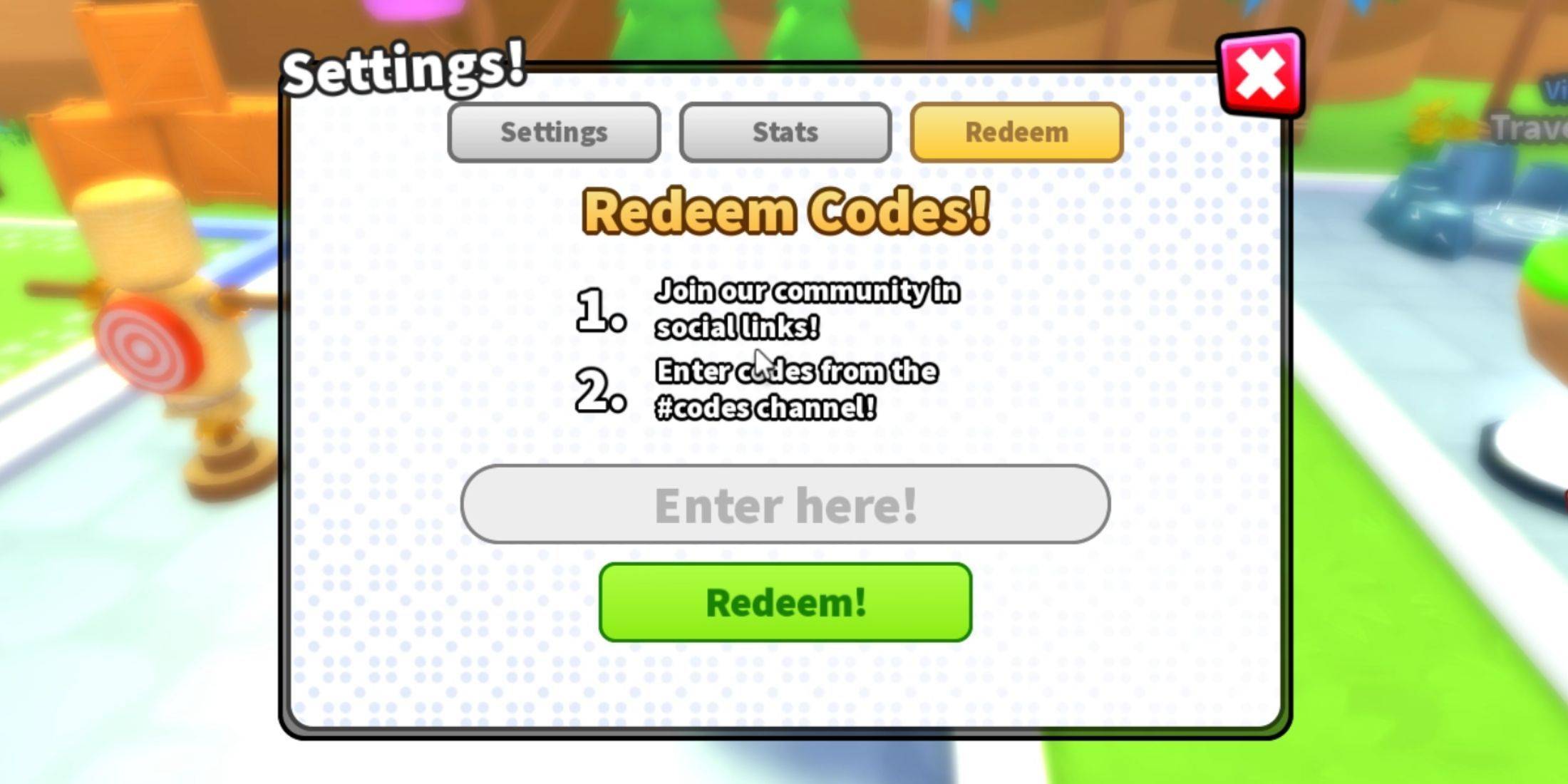 Image: In-game code redemption screen
