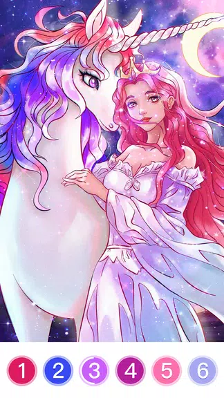 Fantasy Coloring Game, Paint by Number Offline スクリーンショット 2
