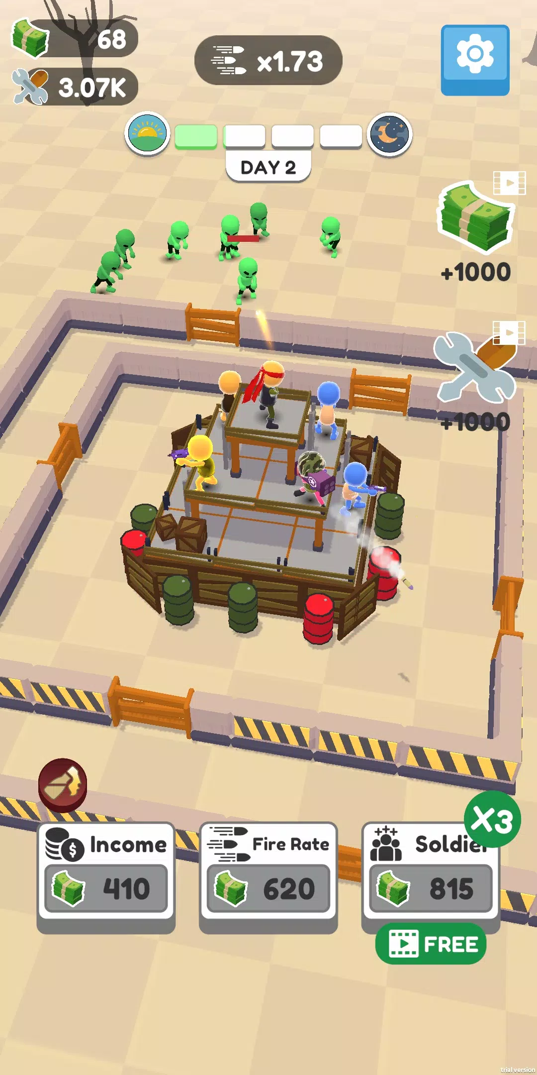 Defend City Merge Shoot Idle Скриншот 1