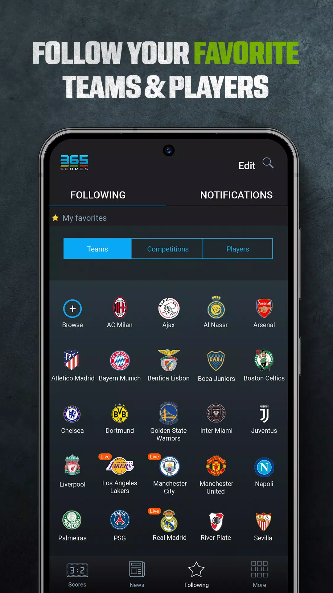365Scores: Brasileirão ao vivo Captura de tela 0