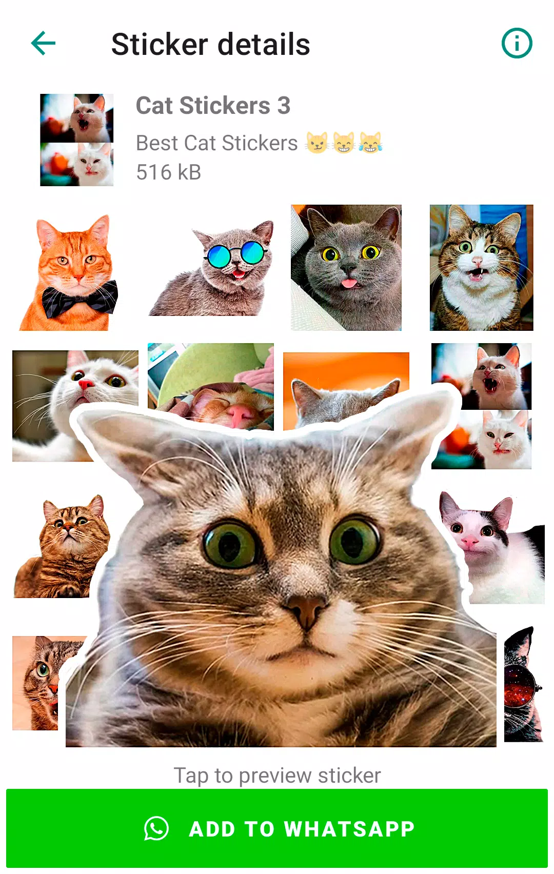 Cute Cat Stickers for WhatsApp Captura de tela 2