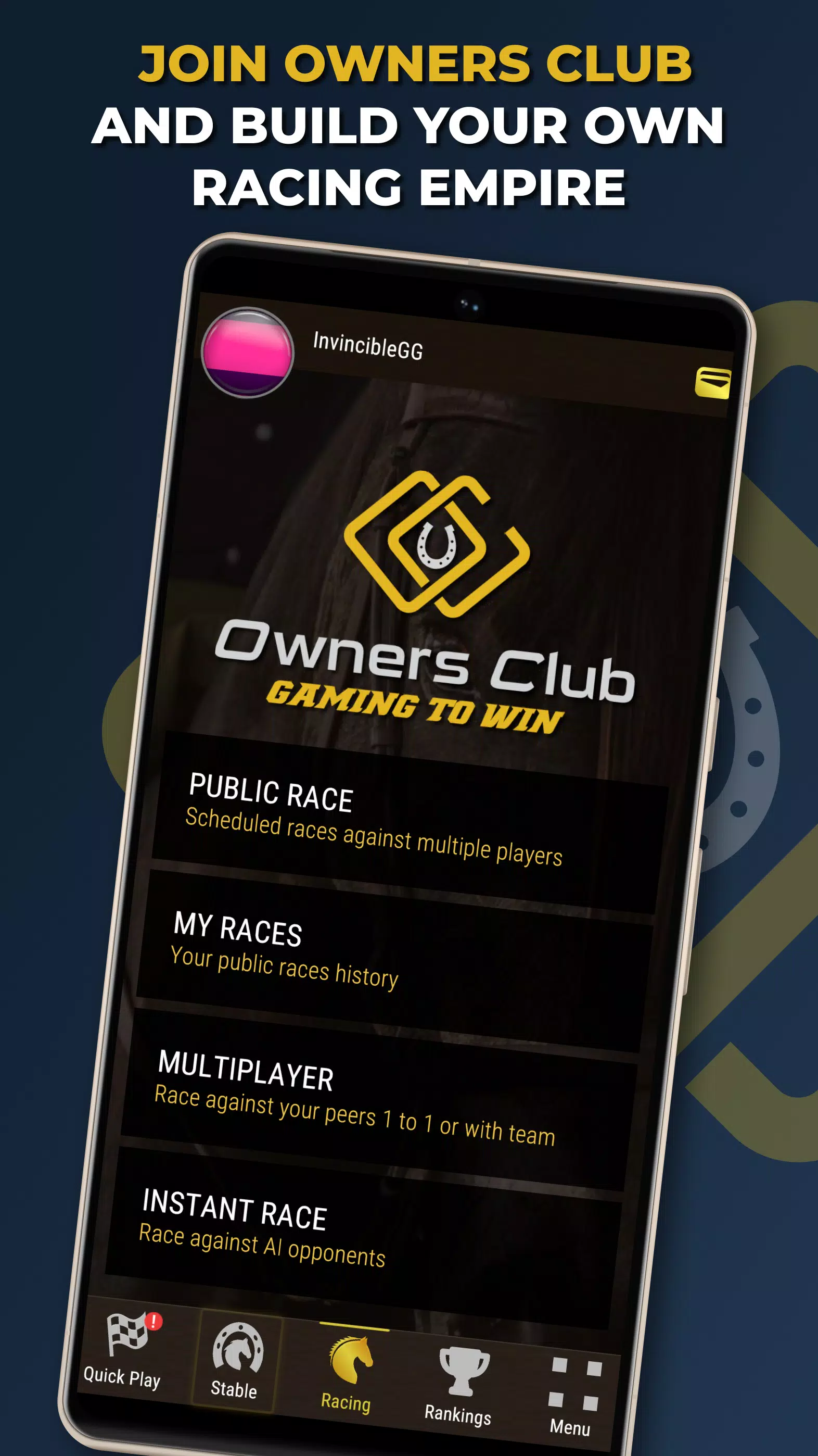 Schermata Owners Club - AI Horse Racing 0