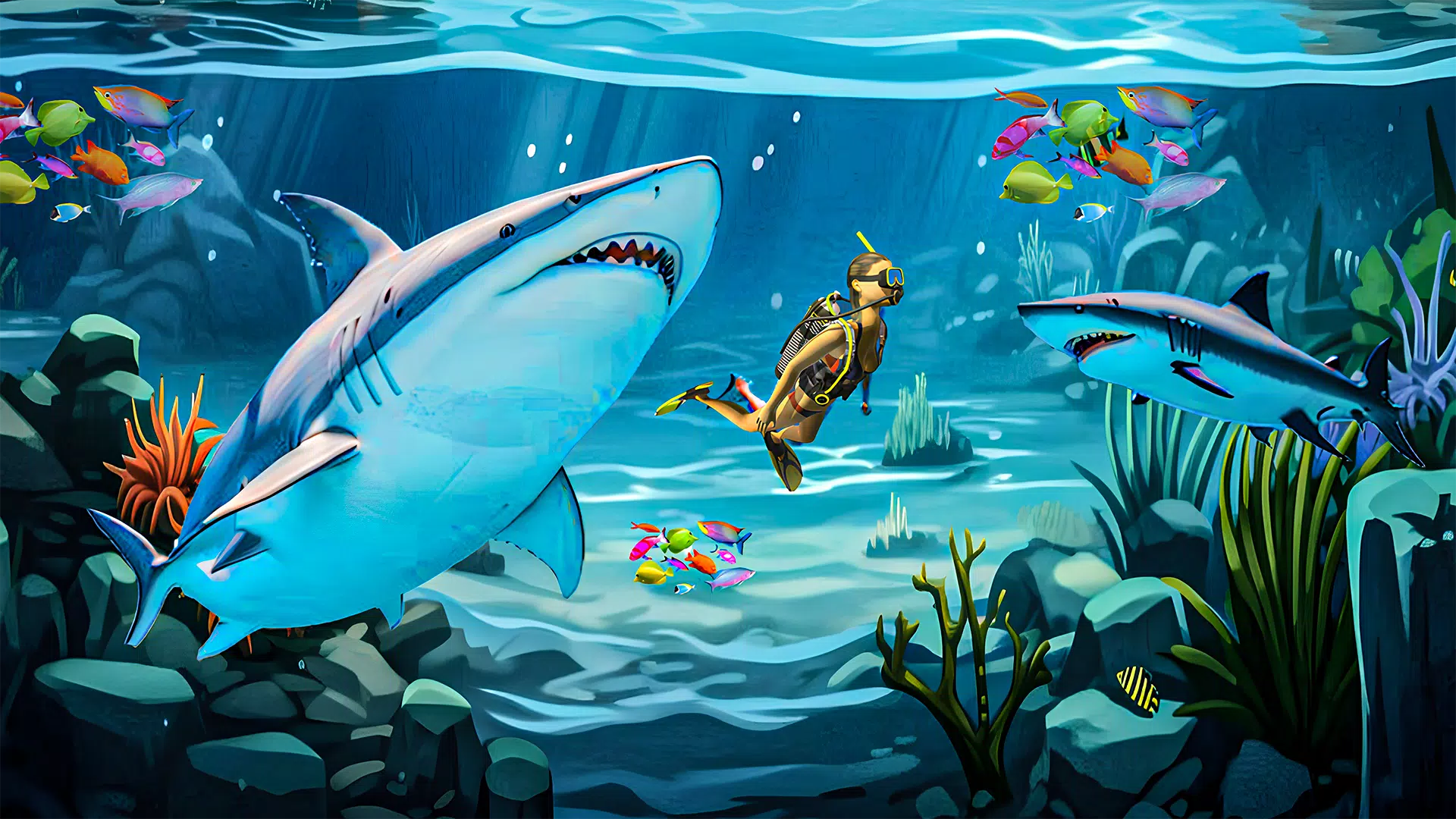 Shark Attack Games Offline スクリーンショット 0