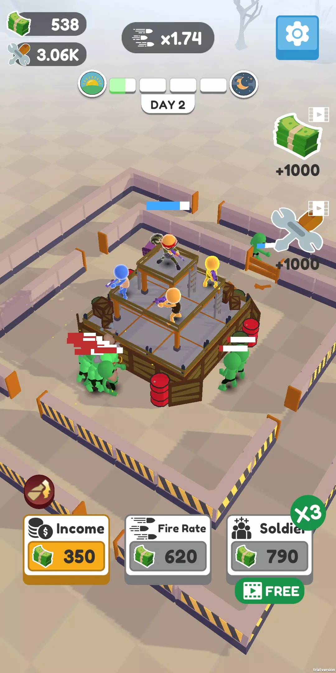Defend City Merge Shoot Idle Скриншот 2