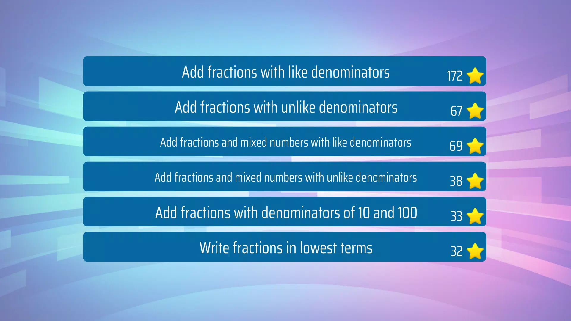 Adding Fractions Math Game Captura de pantalla 0