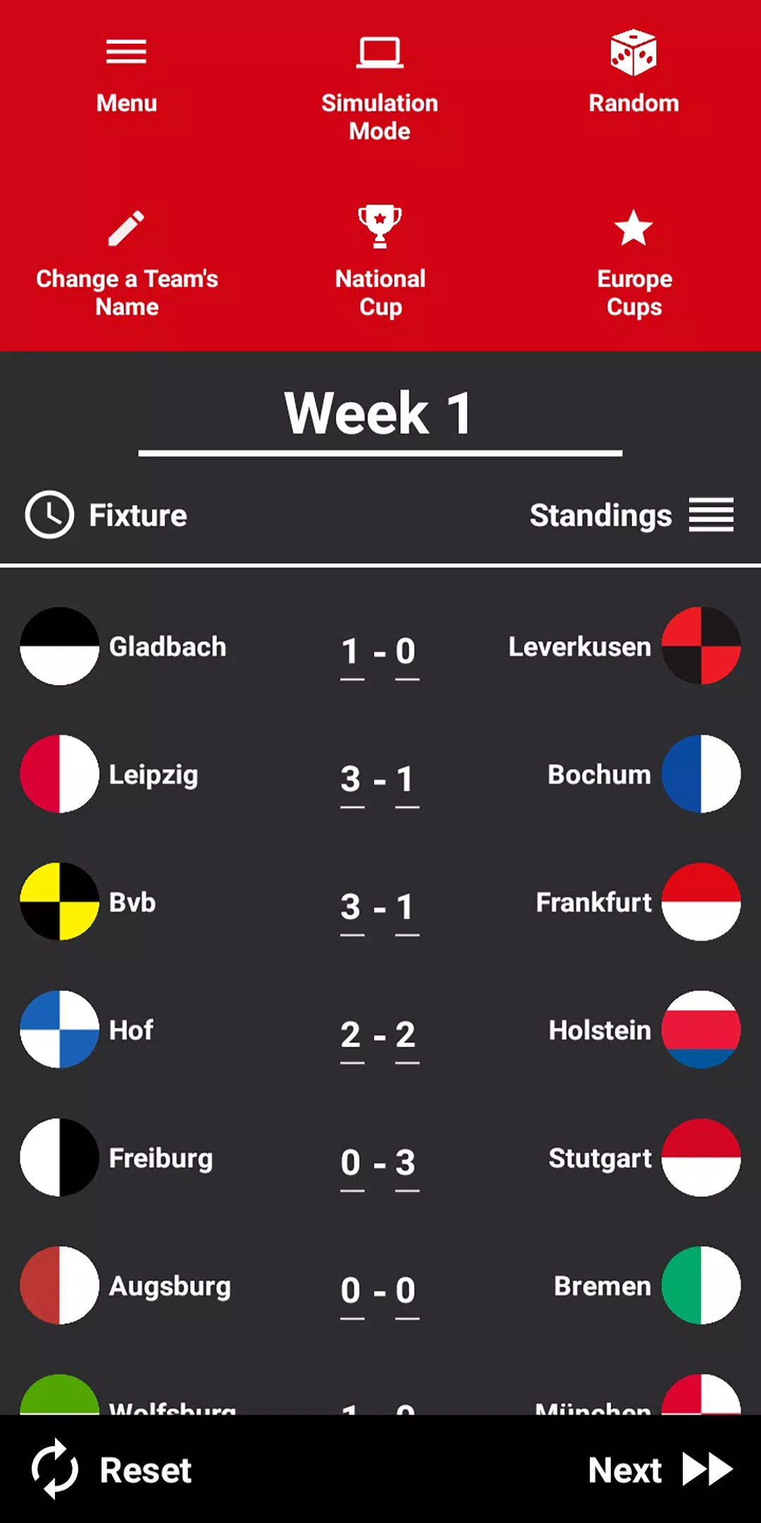 German League Simulator Game应用截图第0张