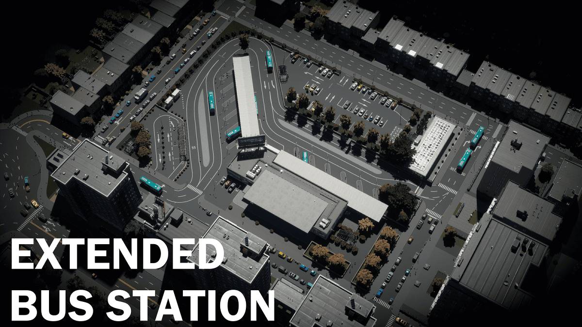 Extended Bus Station mod improving bus stop efficiency