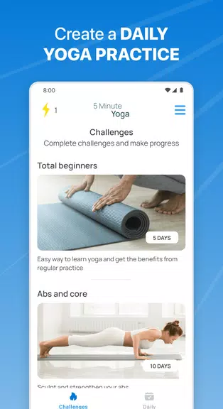 5 Minute Yoga Tangkapan skrin 0