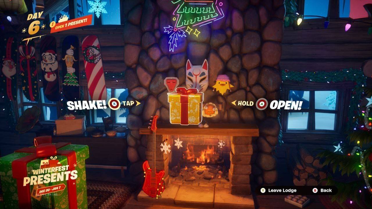 Opening the gift box to receive the Santa Dogg outfit