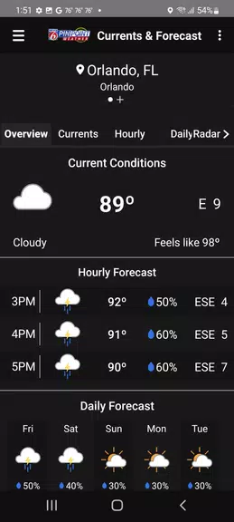 News 6 Pinpoint Weather - WKMG ဖန်သားပြင်ဓာတ်ပုံ 1