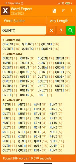 Word Expert (for SCRABBLE) 螢幕截圖 2