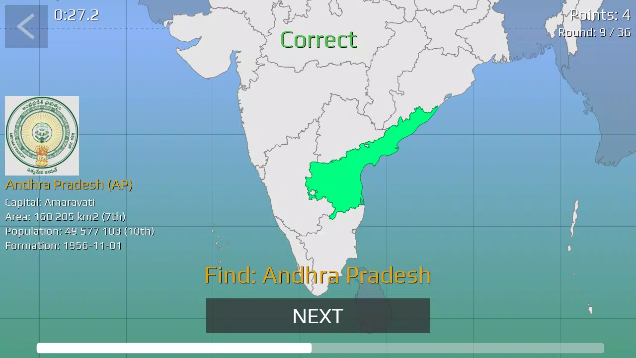 India Map Quiz Zrzut ekranu 2