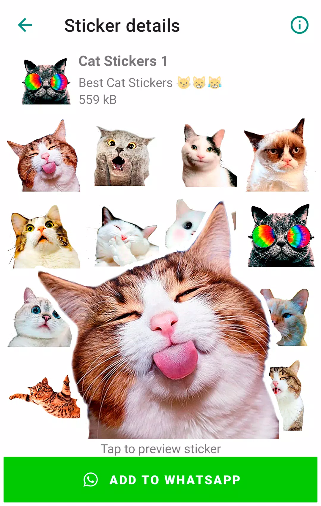 Cute Cat Stickers for WhatsApp Captura de tela 0