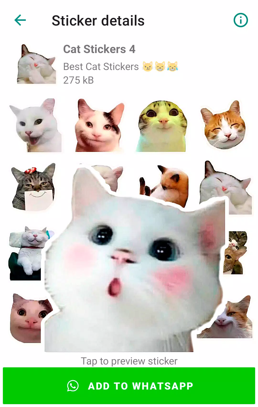 Cute Cat Stickers for WhatsApp Captura de tela 3