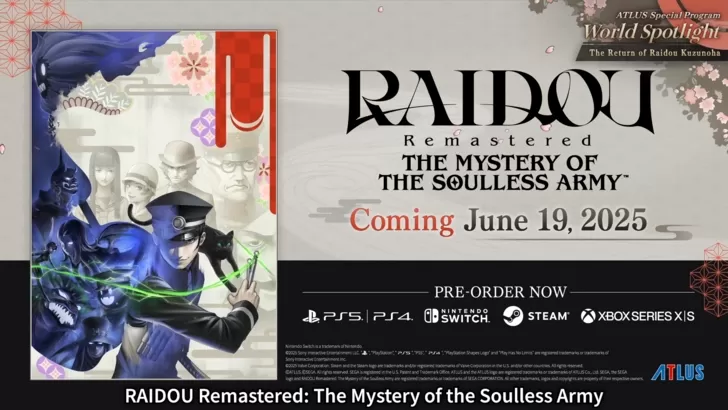 Raidou remasterizou a data e hora de liberação