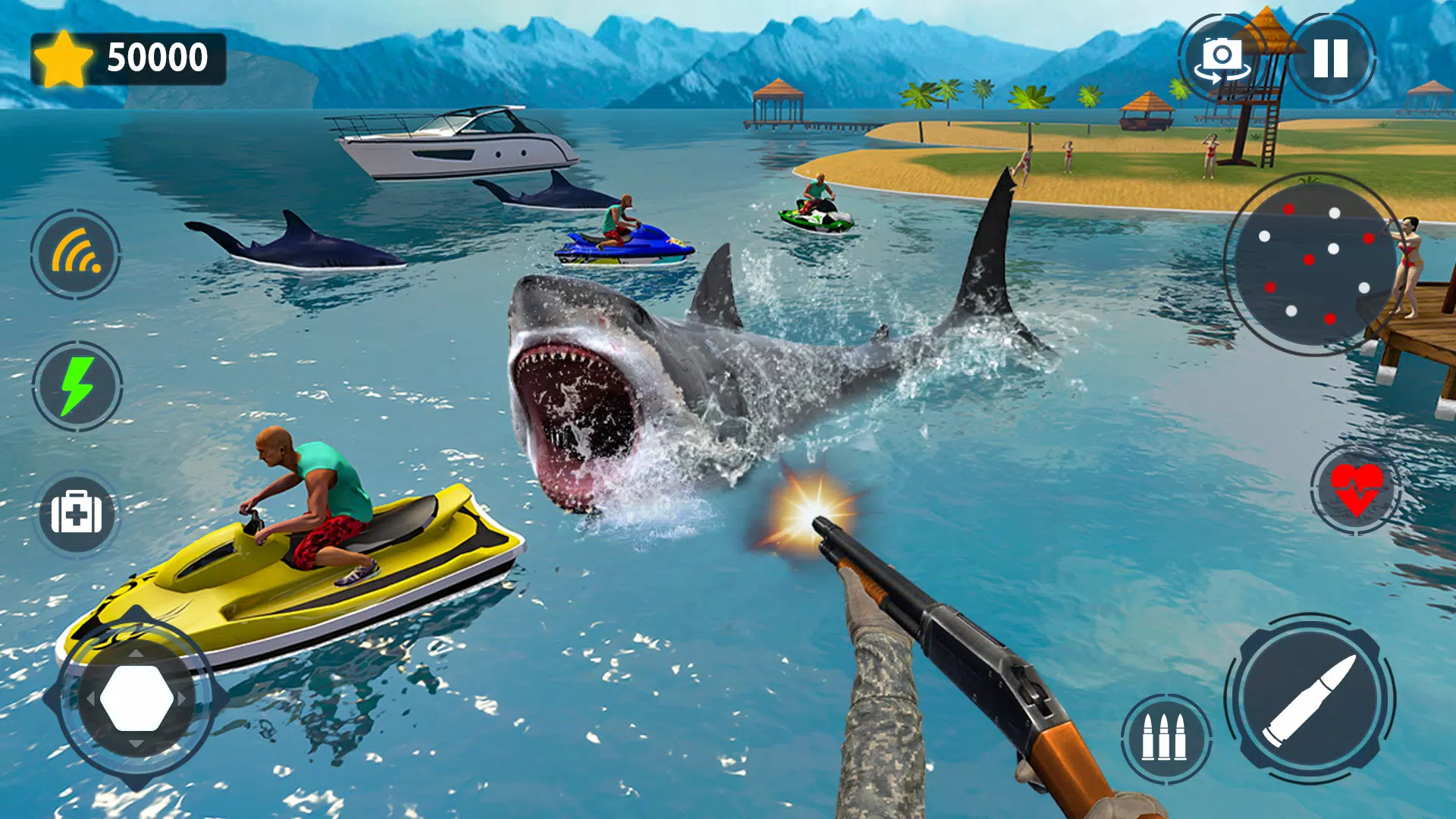 Shark Games & Fish Hunting Captura de pantalla 2