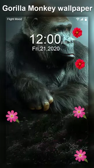 Gorilla Monkey Live Wallpaper Captura de pantalla 2