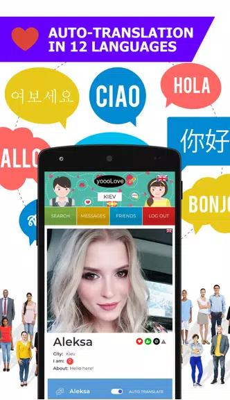 YoooLove Dating with auto-translation - Free chat Tangkapan skrin 1