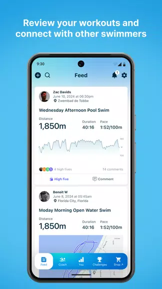 Swim.com: Workouts & Tracking Ảnh chụp màn hình 1