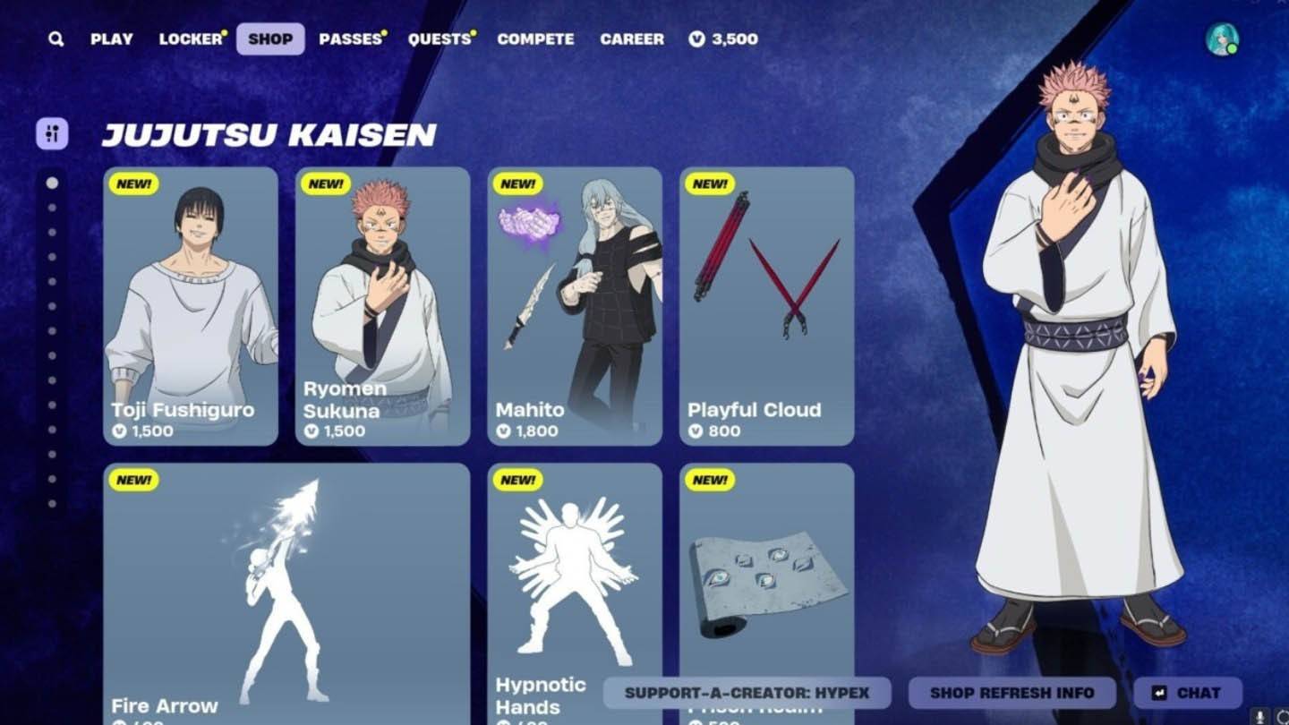 Jujutsu Kaisen X Fortnite合作