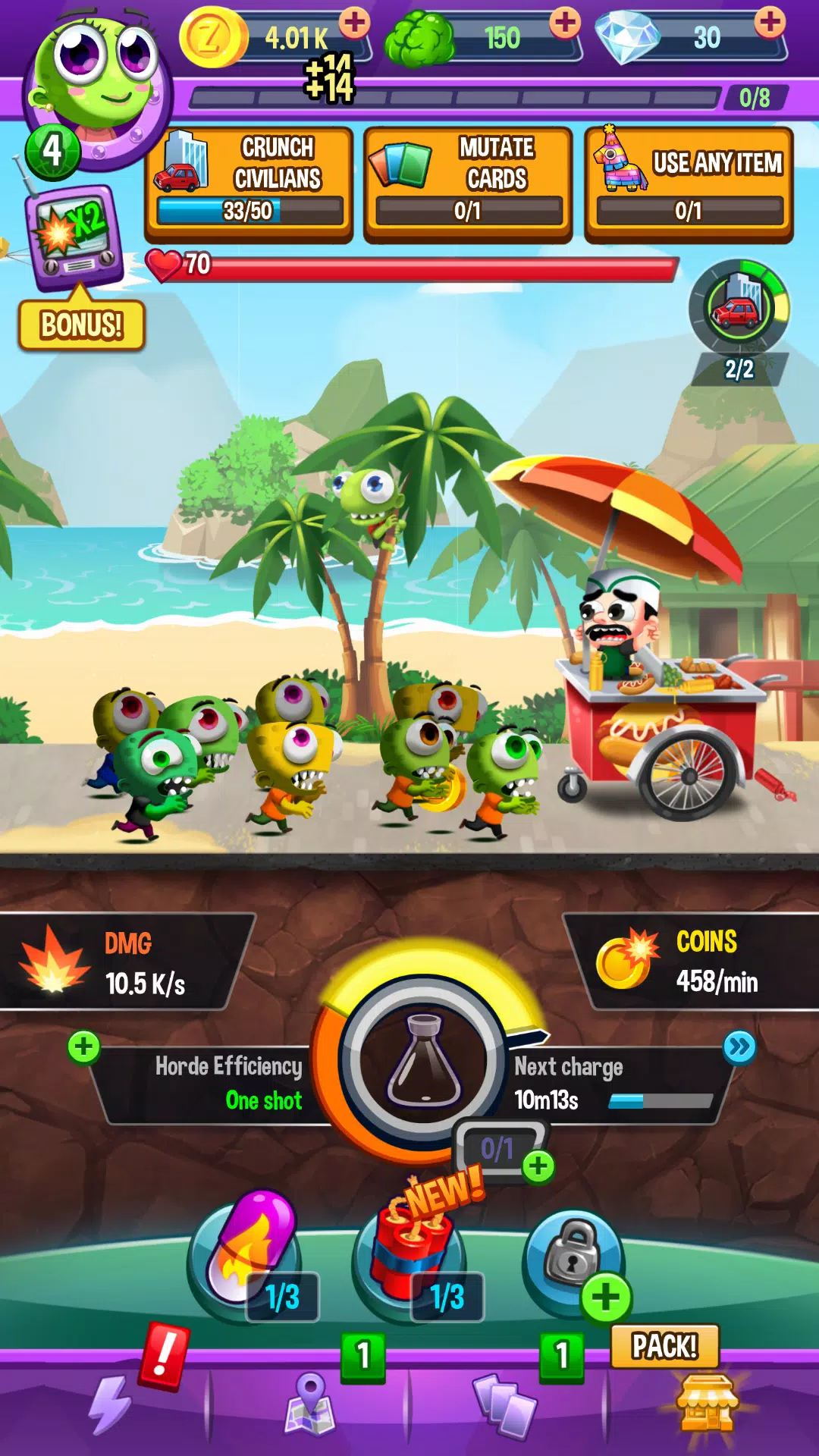 Idle Rush : Zombie Tsunami Captura de tela 0