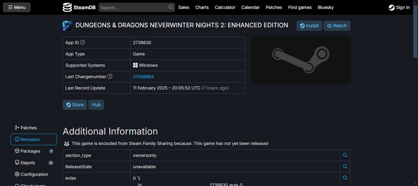 数据矿工发现Neverwinter Nights的Steam Page 2 Remaster