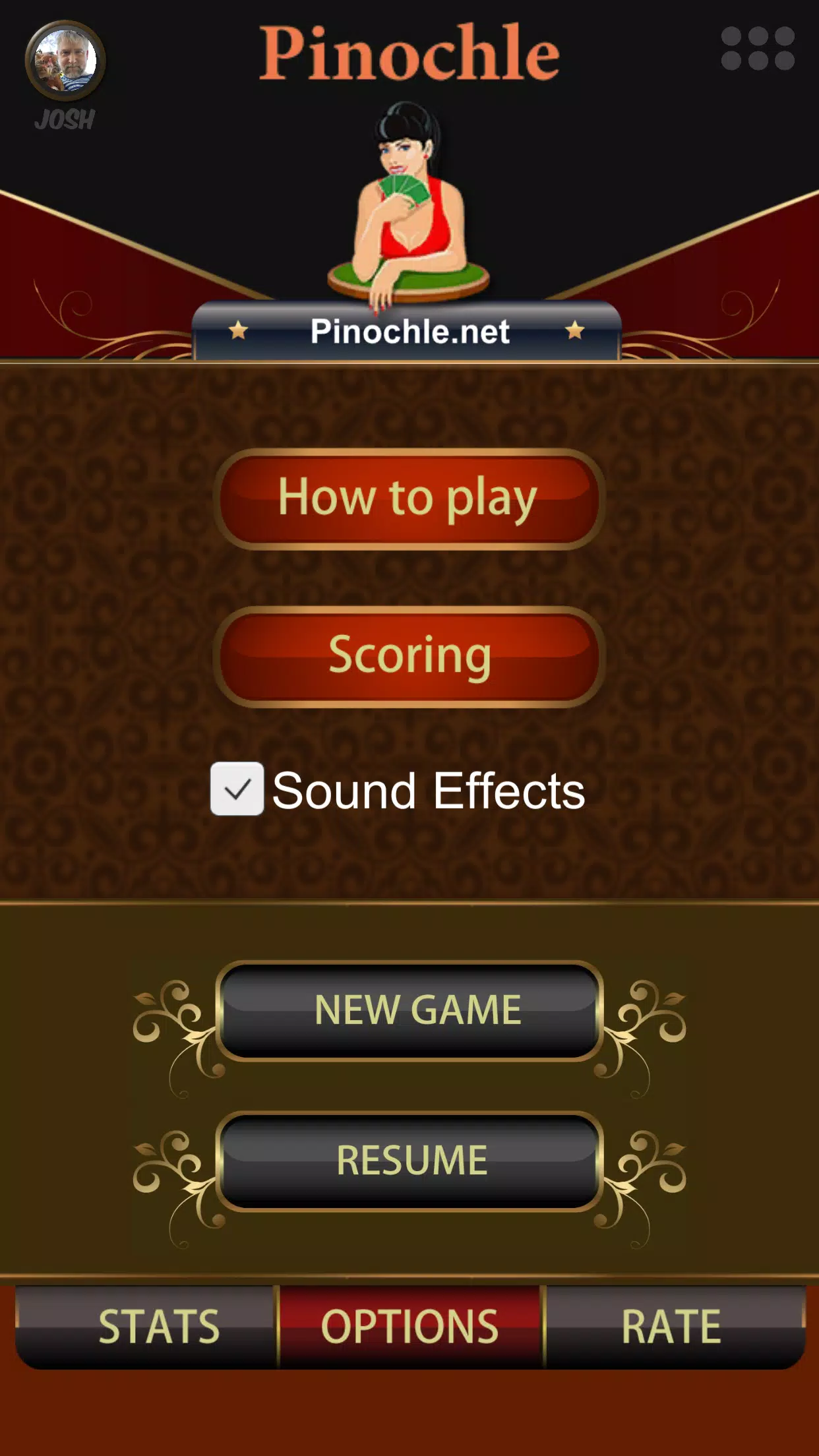 Pinochle Online Captura de tela 1