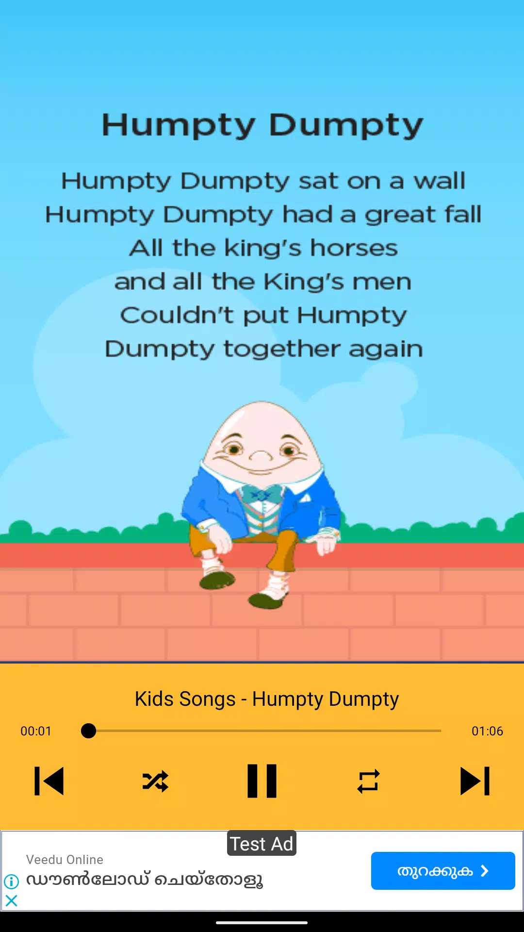 Kids Songs Offline App Captura de pantalla 2