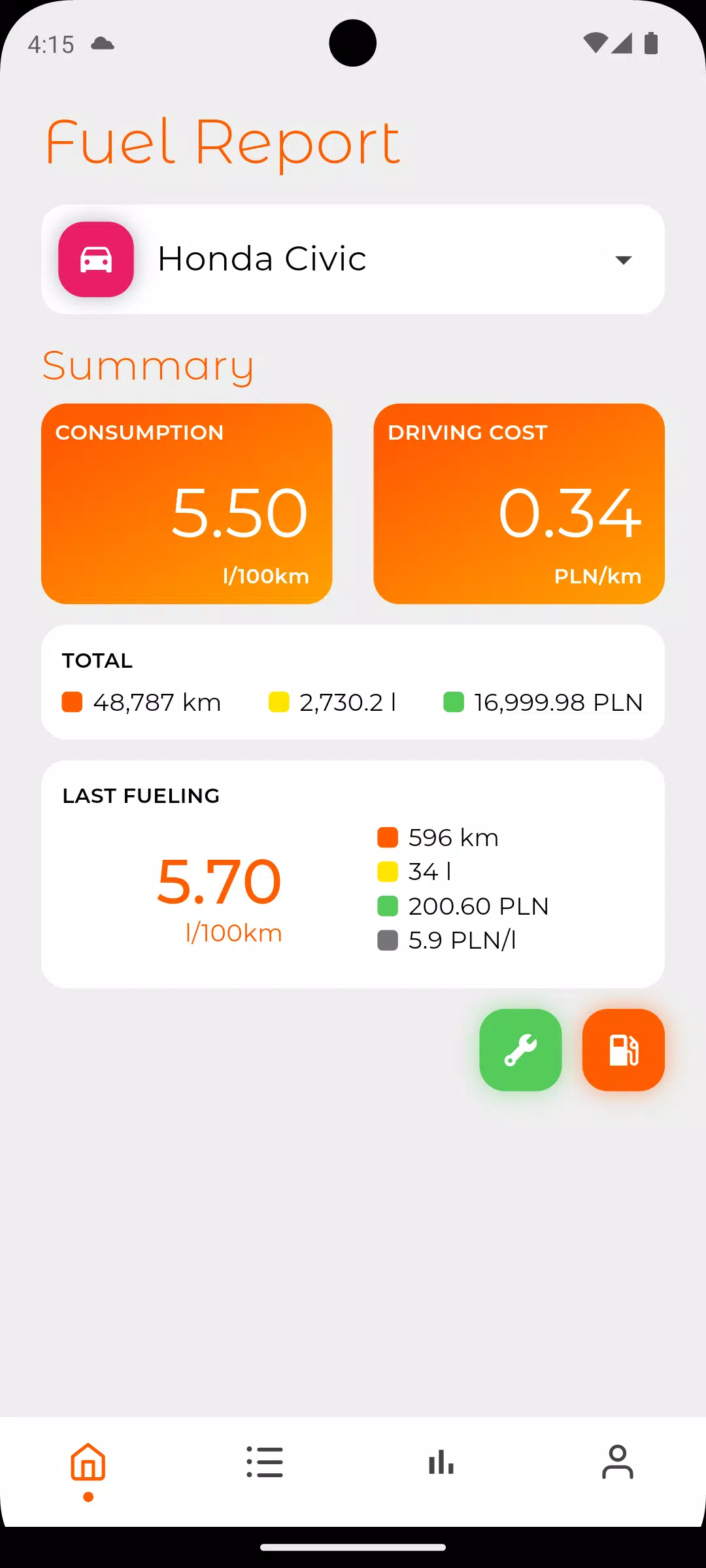 Fuel Log スクリーンショット 0