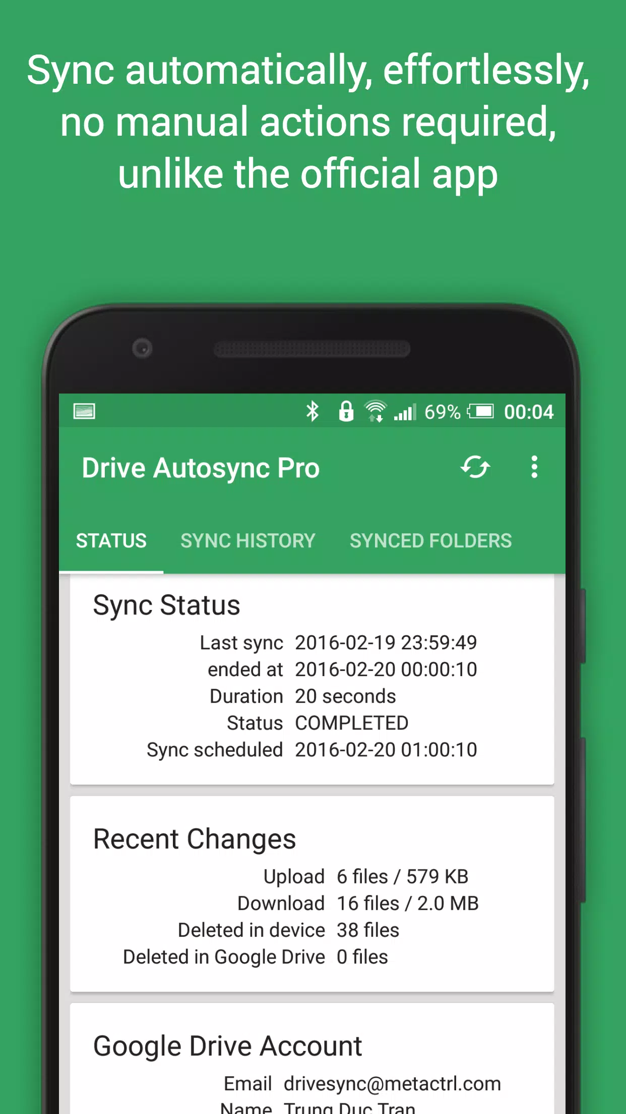 Autosync for Google Drive Screenshot 1
