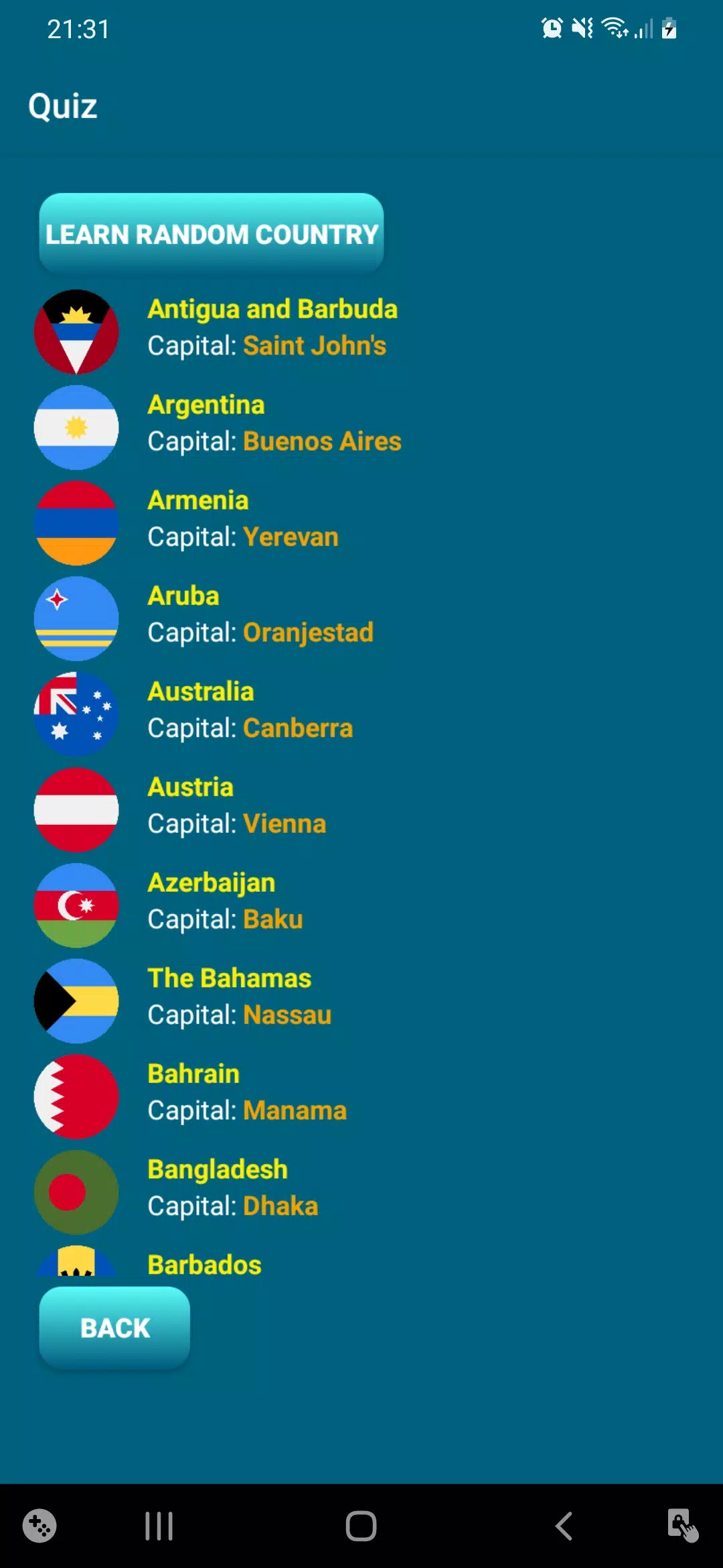 Countries, capitals, flags - W应用截图第1张