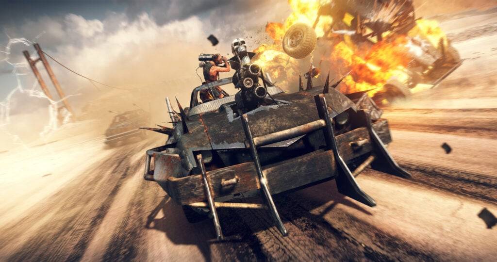Mad Max gameplay showing desert combat and vehicle mayhem