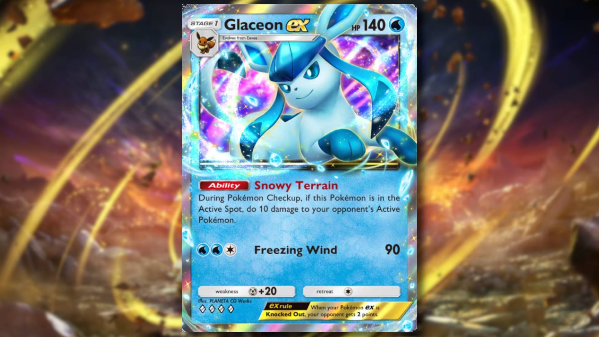 Pokemon TCG အိတ်ကပ်အတွက်ထိပ်တန်း Glaceon Ex ကုန်းပတ်