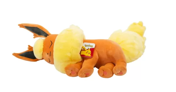 This Adorable Pokémon Flareon Sleeping Plush is Back in Stock for $30 at Walmart