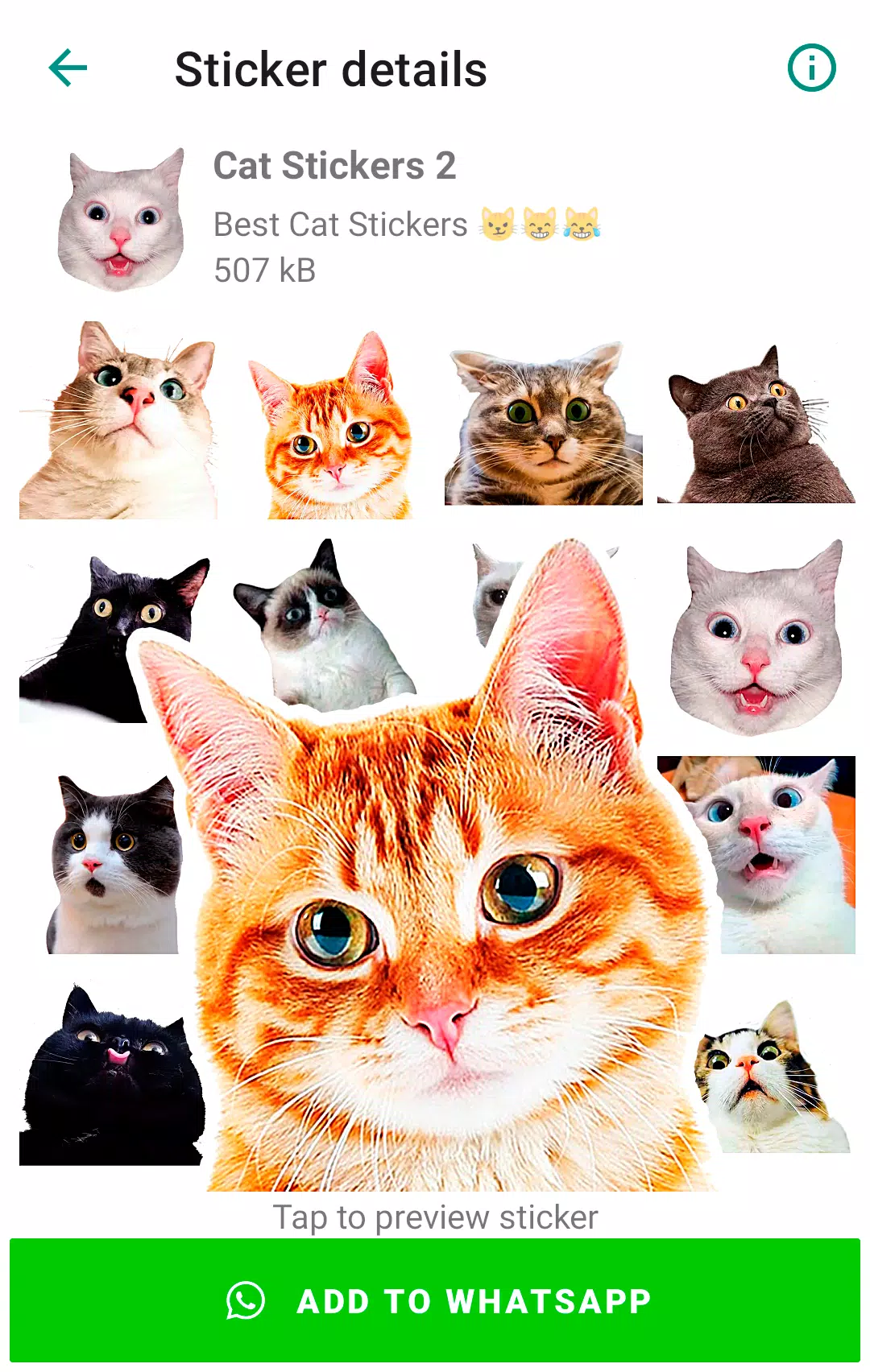 Cute Cat Stickers for WhatsApp Captura de tela 1